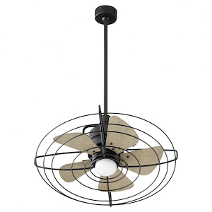 Bandit - 5 Blade Patio Fan with Light Kit In Industrial Style-21 Inches Tall and 24 Inches Wide