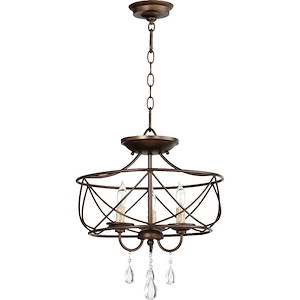 Cilia - 3 Light Dual Mount Pendant in Transitional style - 16 inches wide by 18 inches high