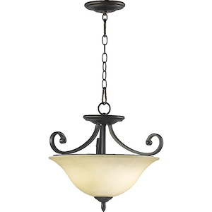 Bryant - 3 Light Dual Mount Pendant in Quorum Home Collection style - 17.5 inches wide by 16.5 inches high