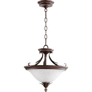 Flora - 2 Light Convertible Pendant in Traditional style - 13 inches wide by 14 inches high
