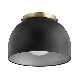 Dome - 1 Light Flush Mount in style - 11.25 inches wide by 8 inches high
