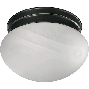2 Light Mushroom Flush Mount in style - 9.75 inches wide by 5.75 inches high