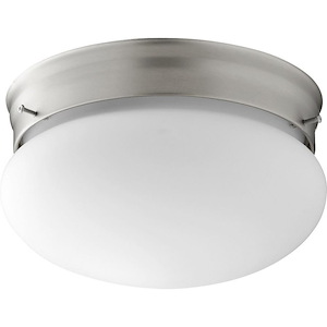 1 Light Mushroom Flush Mount in Quorum Home Collection style - 7 inches wide by 4.5 inches high