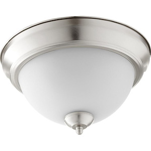 2 Light Flush Mount in Quorum Home Collection style - 11.5 inches wide by 6 inches high