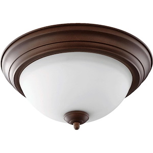 2 Light Flush Mount in Traditional style - 13.5 inches wide by 6 inches high
