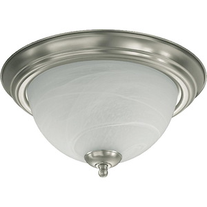 2 Light Flush Mount in Quorum Home Collection style - 13.5 inches wide by 6 inches high