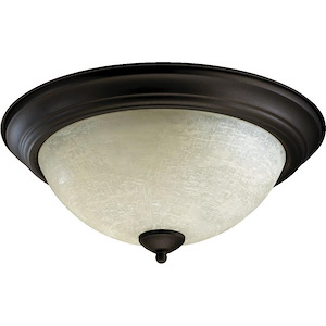 3 Light Flush Mount in Transitional style - 15.5 inches wide by 7 inches high