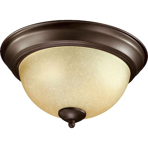 2 Light Flush Mount in Transitional style - 11.25 inches wide by 6.5 inches high