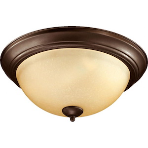 3 Light Flush Mount in Transitional style - 15.5 inches wide by 6.5 inches high