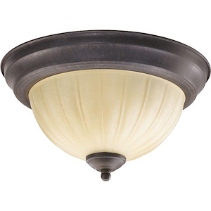 2 Light Flush Mount in Traditional style - 11.5 inches wide by 6.25 inches high