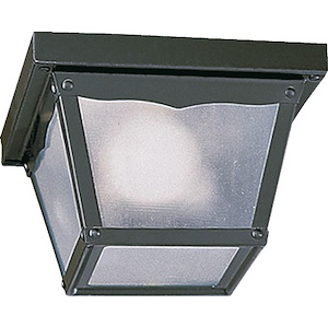 1 Light Outdoor Cage Flush Mount in style - 7.5 inches wide by 5 inches high