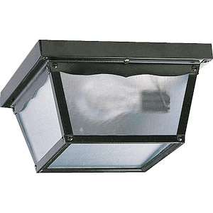 2 Light Outdoor Cage Flush Mount in style - 9.25 inches wide by 5.25 inches high