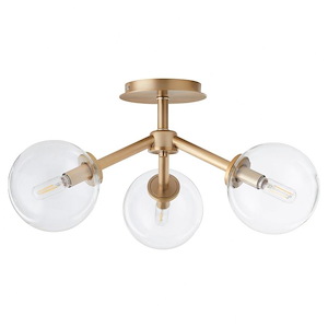 Rovi - 3 Light Flush Mount In Mid-Century Modern Style-10.5 Inches Tall and 21 Inches Wide