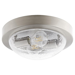 2 Light Flush Mount in Transitional style - 11 inches wide by 3.75 inches high