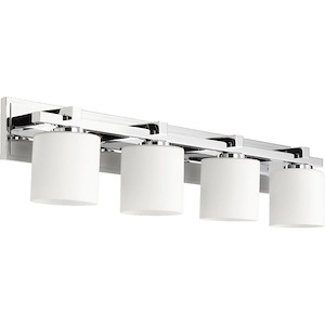 4 Light Cylinder Bath Vanity in style - 33 inches wide by 7.5 inches high