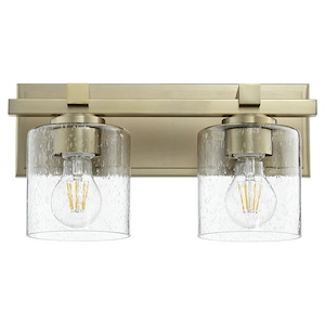 2 Light Cylinder Wall Mount in Transitional style - 14 inches wide by 7.5 inches high