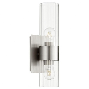 2 Light Fluted Wall Mount in Soft Contemporary style - 5.25 inches wide by 16.5 inches high