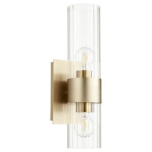 2 Light Fluted Wall Mount in Soft Contemporary style - 5.25 inches wide by 16.5 inches high