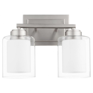 2 Light Bath Vanity In Soft Contemporary Style-10.25 Inches Tall and 13.25 Inches Wide
