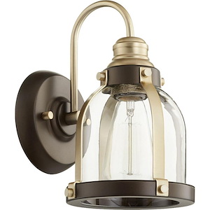 Banded Dome - 1 Light Wall Mount in Transitional style - 6.5 inches wide by 10 inches high