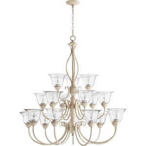 Spencer - Eighteen Light 3-Tier Chandelier in Quorum Home Collection style - 38.5 inches wide by 39.5 inches high