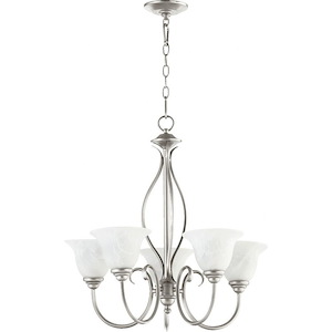 Spencer - 5 Light Chandelier in Quorum Home Collection style - 24.5 inches wide by 25 inches high - 616650