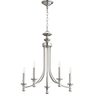 Rossington - 5 Light Chandelier in Quorum Home Collection style - 22 inches wide by 25.25 inches high