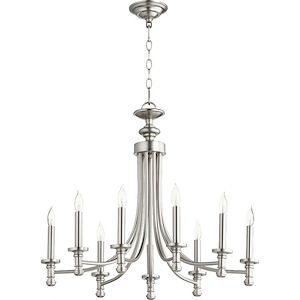 Rossington - 9 Light 2-Tier Chandelier in Quorum Home Collection style - 27 inches wide by 23.5 inches high - 616637