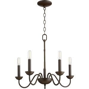 5 Light Chandelier in Quorum Home Collection style - 20 inches wide by 17.5 inches high