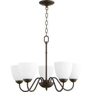 5 Light Chandelier in Quorum Home Collection style - 22.5 inches wide by 17.5 inches high