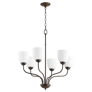 6 Light Chandelier in Quorum Home Collection style - 24.5 inches wide by 27.5 inches high