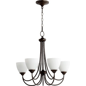 Brooks - 5 Light Chandelier in Quorum Home Collection style - 26 inches wide by 23.5 inches high