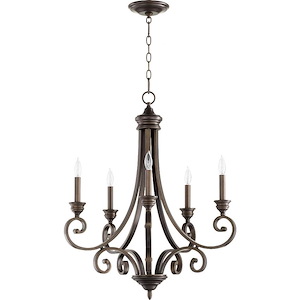 Bryant - 5 Light Chandelier in Quorum Home Collection style - 25.75 inches wide by 30 inches high
