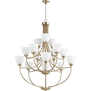 Enclave - Fifteen Light 2-Tier Chandelier in Quorum Home Collection style - 38.5 inches wide by 44 inches high