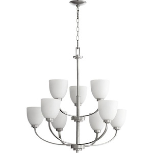 Reyes - 9 Light 2-Tier Chandelier in Quorum Home Collection style - 31.25 inches wide by 30.5 inches high - 906757