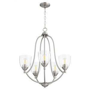 Barkley - 5 Light Chandelier in Quorum Home Collection style - 24 inches wide by 27 inches high - 906553