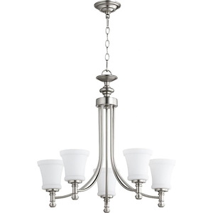 Rossington - 5 Light Chandelier in Quorum Home Collection style - 25 inches wide by 25 inches high