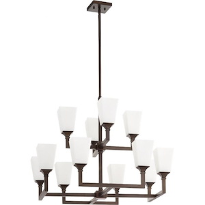 Wright - Twelve Light 2-Tier Chandelier in Transitional style - 17.25 inches wide by 24 inches high