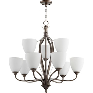Jardin - 9 Light 2-Tier Chandelier in Quorum Home Collection style - 30 inches wide by 28 inches high - 906695