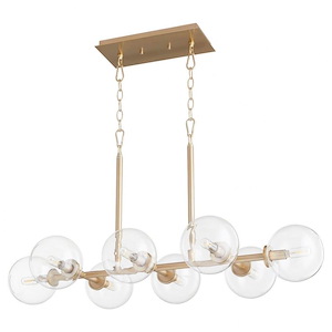Rovi - 8 Light Linear Chandelier In Mid-Century Modern Style-14 Inches Tall and 18 Inches Wide