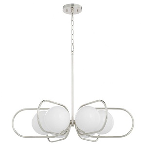 Belmont - 6 Light Chandelier In Mid-Century Modern Style-7.5 Inches Tall and 30 Inches Wide