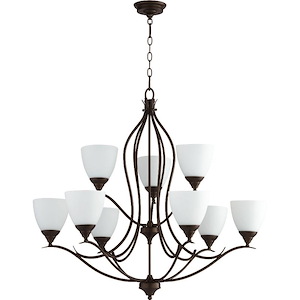 Flora - 9 Light 2-Tier Chandelier in Transitional style - 29 inches wide by 26.25 inches high