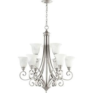 Bryant - 9 Light 2-Tier Chandelier in Quorum Home Collection style - 31 inches wide by 36.25 inches high - 616727