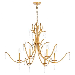 Majesty - 6 Light Chandelier In Traditional Style-23.75 Inches Tall and 38 Inches Wide