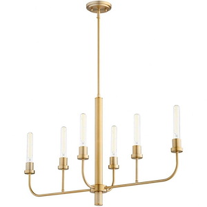 Sheridan - 6 Light Linear Chandelier In Soft Contemporary Style-21.25 Inches Tall and 12 Inches Wide - 1106126