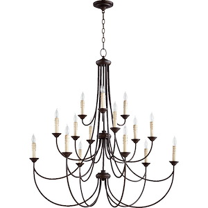 Brooks - Fifteen Light 3-Tier Chandelier in Quorum Home Collection style - 43 inches wide by 43 inches high - 906574