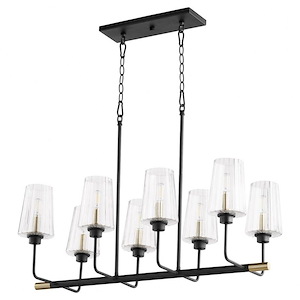 Dalia - 8 Light Linear Chandelier in style - 15 inches wide by 33.5 inches high