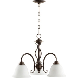 Spencer - 3 Light Nook Chandelier in Quorum Home Collection style - 21 inches wide by 18 inches high