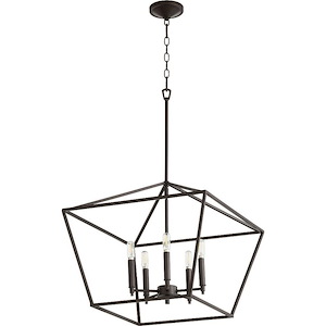 Gabriel - 5 Light Nook Pendant in Quorum Home Collection style - 21 inches wide by 17.5 inches high - 906662