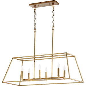 Gabriel - 6 Light Linear Pendant in Quorum Home Collection style - 15 inches wide by 12.5 inches high